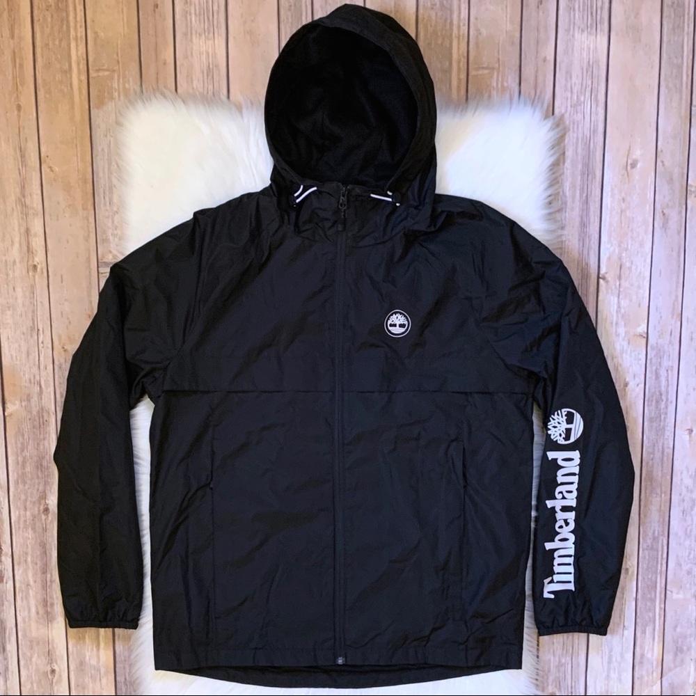 Timberland Black Water Resistant Hooded Jacket - Picture 2 of 6